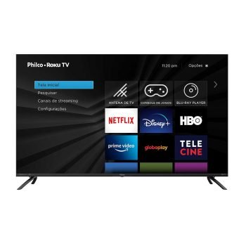 Smart Tv Led 50" Philco Ptv50rcg70bl 4K Uhd Roku-Tv Wi-Fi Processadores Quad Core E Gpu Triple Core 4 Hdmi 2 Usb Preta