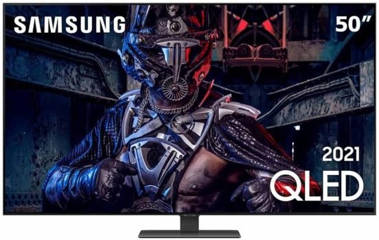 Smart TV 50" QLED 4K Samsung 50Q80A, Modo Game, Processador IA, Som em Movimento, Tela sem limites, Visual livre de cabos, Alexa built in